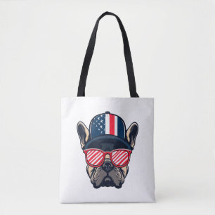 Frenchie Wearing USA Colors Tasche