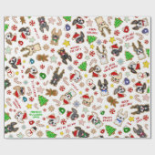 Frenchie Weihnachtskekse Wrapping Paper Geschenkpapier (Flach)