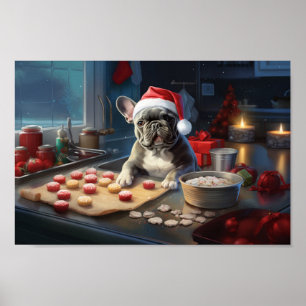 Frenchie Weihnachtskost Feiertag Poster
