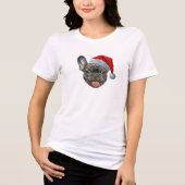 FRENCHIE Weihnachtsmannmütze der französischen Bul Tri-Blend Shirt (Vorderseite)
