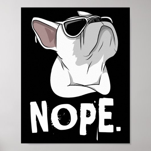 Frenchie White French Bulldog Poster (Vorne)