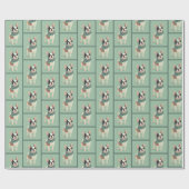 Frenchie-Wintermuster Geschenkpapier (Flach)