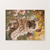 Frenchie With Butterfly In Spring Puzzle (Horizontal)