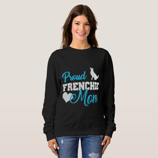 Frenchie Womens Frenchie Mama Niedlicher French Bu Sweatshirt (Vorne ganz)