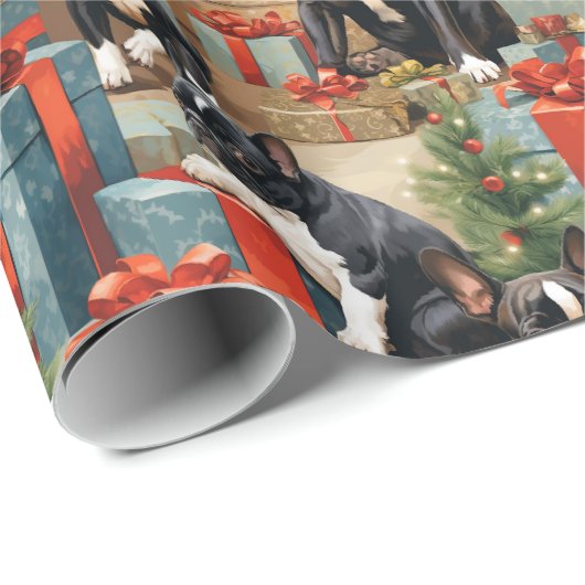 Frenchie Wonderland Geschenkpapier (Rolleneckpunkt)