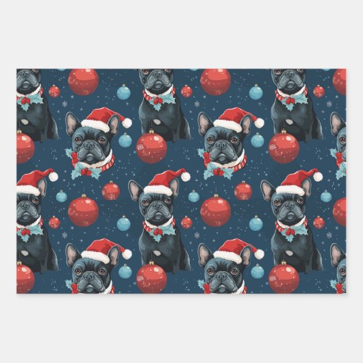 Frenchie Wrapping Paper Set 3 Geschenkpapier Set (Vorderseite 2)