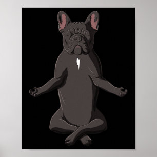 Frenchie Yoga Hund Französische Bulldogge Poster