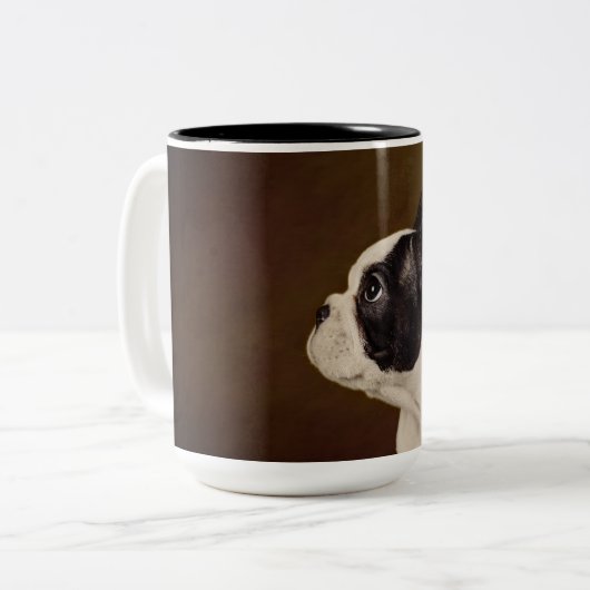 Frenchie Zweifarbige Tasse (Vorderseite Links)