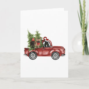 Frenchies auf Auto Weihnachtsbaumanhänger Hund Wei Karte