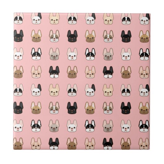 Frenchies-Familie Fliese (Vorderseite)