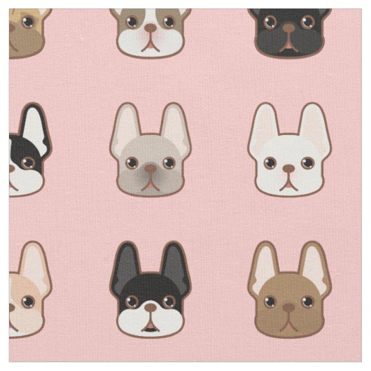 Frenchies-Familie Stoff (Nahaufnahme)