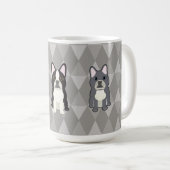 Frenchies Graue Diamanten Kaffeetasse (VorderseiteRechts)