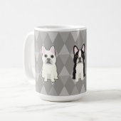 Frenchies Graue Diamanten Kaffeetasse (Vorderseite Links)