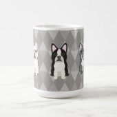 Frenchies Gray Diamonds Kaffeetasse (Mittel)