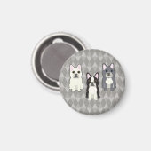 Frenchies Gray Diamonds Magnet (Vorderseite/Rückseite)