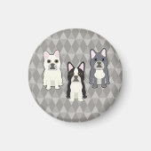 Frenchies Gray Diamonds Magnet (Vorne)