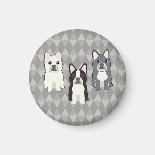 Frenchies Gray Diamonds Magnet (Vorne)