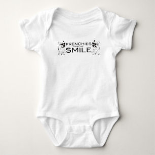 Frenchies lassen mich lächeln französische baby strampler