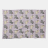 Frenchies, Lila Geschirrtuch (Horizontal)