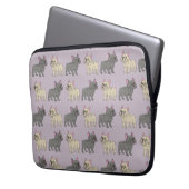 Frenchies, Lila Laptopschutzhülle (Vorderseite Links)