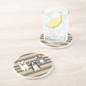 Frenchies Neutral Striped Getränkeuntersetzer (Seite)