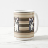 Frenchies Neutral Striped Kaffeetasse (VorderseiteRechts)