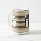Frenchies Neutral Striped Kaffeetasse (Vorderseite Links)