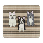 Frenchies Neutral Striped Schneidebrett (Vorderseite)