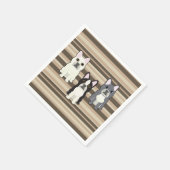 Frenchies Neutrale Streifen Serviette (Ecke)