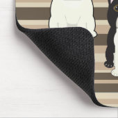 Frenchies Neutrales Gestreift Mousepad (Ecke)