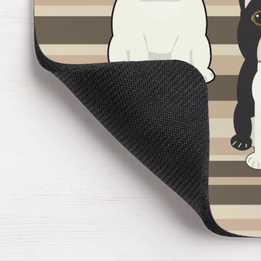 Frenchies Neutrales Gestreift Mousepad (Ecke)