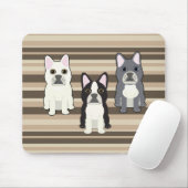 Frenchies Neutrales Gestreift Mousepad (Mit Mouse)