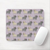 Frenchies, Purple Mousepad (Mit Mouse)