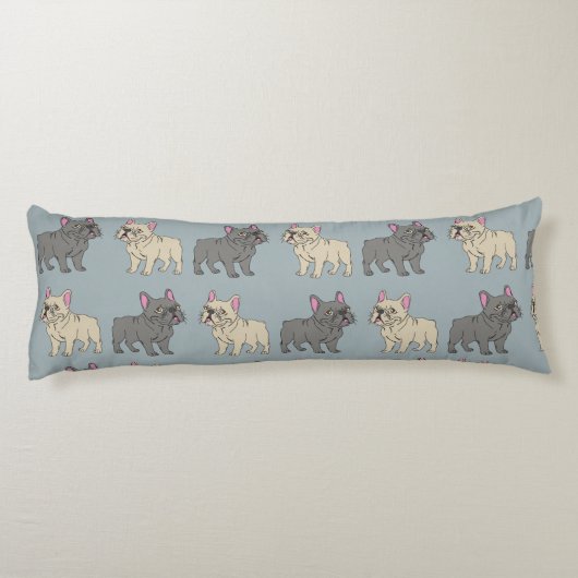 Frenchies, Smokey Blue Seitenschläferkissen (Rückseite)