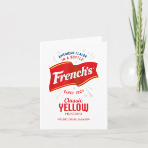 Frenchs Clic Gelber Senf Etikett Foodie Kostüm _ Karte
