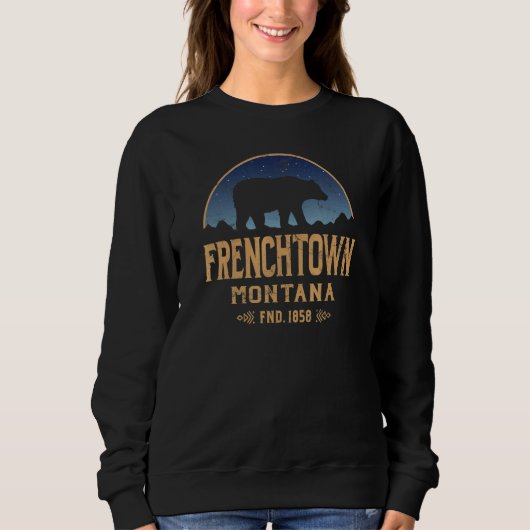Frenchtown Montana MT Big Sky Country Bear & Mount Sweatshirt (Vorderseite)