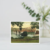 Frenchtown NJ Delaware River Bridge 1910s Postkarte (Stehend Vorderseite)