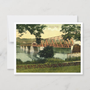 Frenchtown NJ Delaware River Bridge 1910s Postkarte