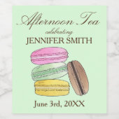 Frenh Macarons Wedding Shower Afternoon Tea Party Weinetikett (Einzelnes Label)