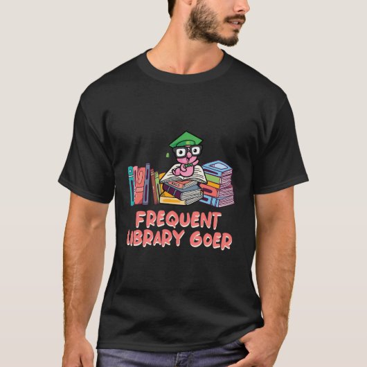 Frequency Library Goer Funny Bookworm Spaß Buch Lo T-Shirt (Vorderseite)
