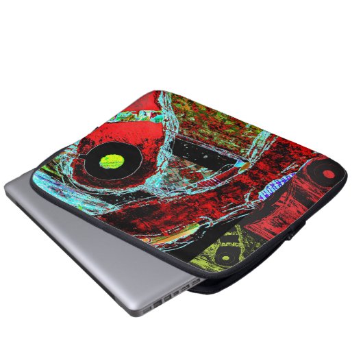 Frequency Serpent – Abstract Energy Wrapped Canvas Laptopschutzhülle (Vorne Knopf)