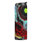 Frequency Serpent – Kompaktes abstraktes Energiemi Thermosbecher (Nach links gedreht)