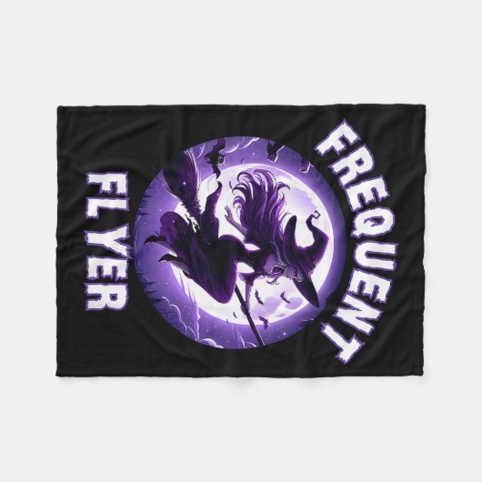 Frequent Flyer Witch, Funny Halloween Witch Costum Fleecedecke (Vorderseite (Horizontal))