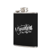 Frequentierend gehen wir LLC-Weiß-Logo Flachmann (Links)