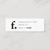 Frequenz. Mini Visitenkarte (Rückseite)