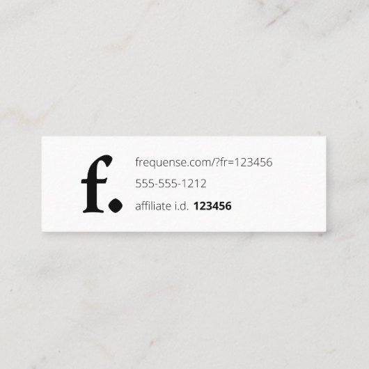 Frequenz. Mini Visitenkarte (Rückseite)