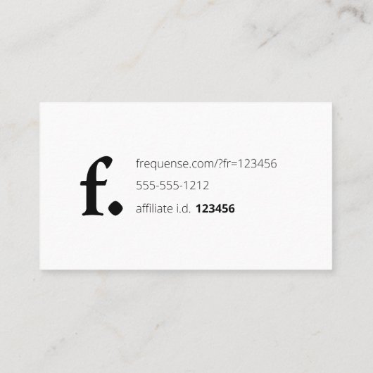 Frequenz. Visitenkarte (Rückseite)