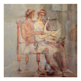 Fresco a Music Lesson, Pompeji Fotodruck