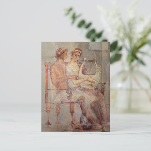 Fresco a Music Lesson, Pompeji Postkarte (Stehend Vorderseite)