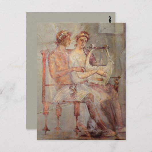 Fresco a Music Lesson, Pompeji Postkarte (Vorne/Hinten)